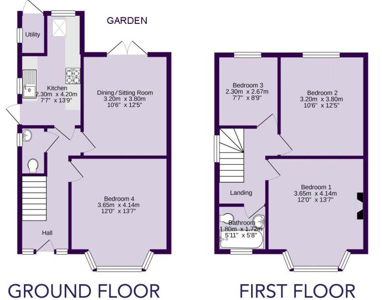 Four Double Bedrooms Detached House with Private Garden, Stourvale Road, BH6 5JB – Unfurnished Bournemouth, Dorset £1,890pm